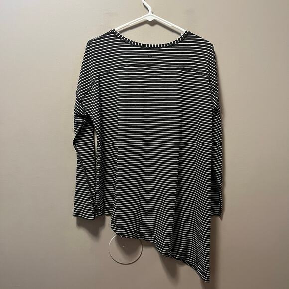 Lululemon To‎ The Point Long Sleeve Modern Stripe Heathered Black White Size 8 - Picture 5 of 6